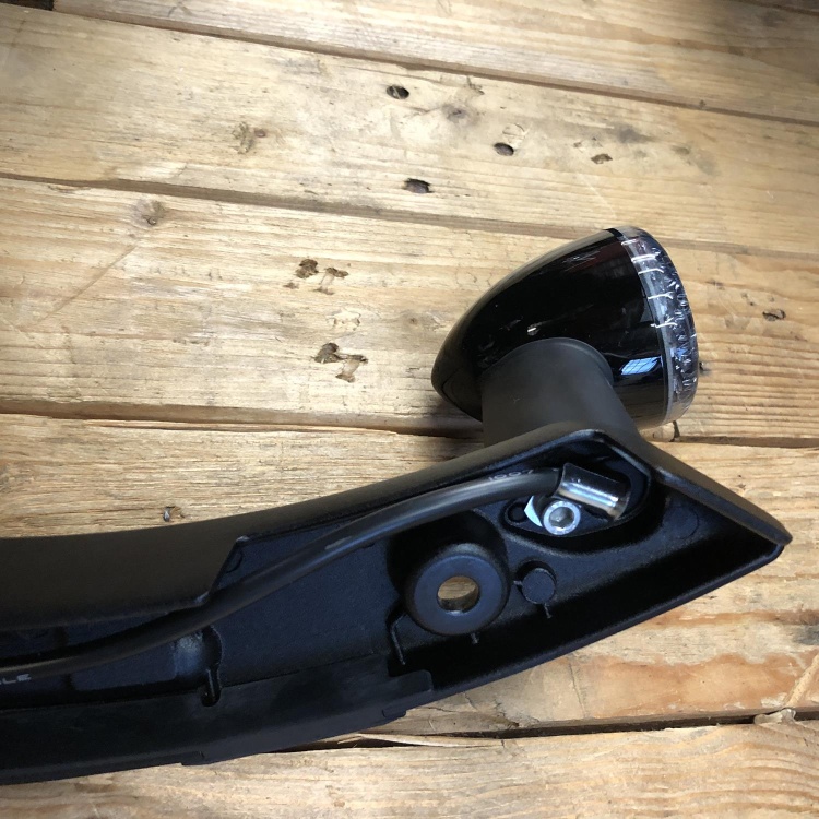 Indian Scout Bobber / Rogue left-hand rear fender rail with lights